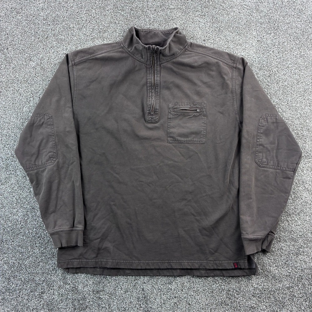 Alpine Design Pullover Mens Large Brown 1/4 Zip‎ Long Sleeve Sweatshirt